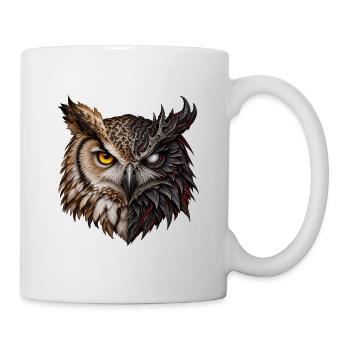 Halb-Tier, halb-Dämon-Eule – Fantastische Dualität - Tasse - Weiß - Rechts
