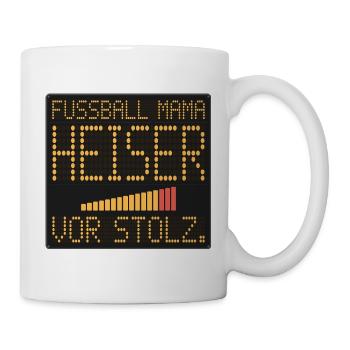 Fußball Mutter - Heiser auf Stadion-Anzeigetafel - Tasse - Weiß - Rechts