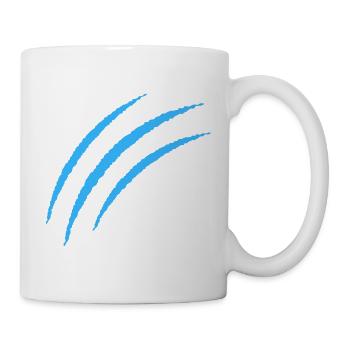 Blau Krallen Muster - Tasse - Weiß - Rechts