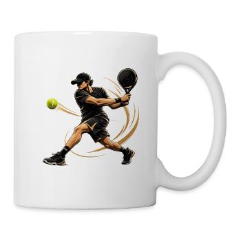 Dynamischer Padel / Tennisschlag - Tasse - Weiß - Rechts