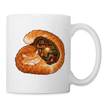 Ginger Cat mit einer geheimen Bibliothek - Tasse - Weiß - Rechts