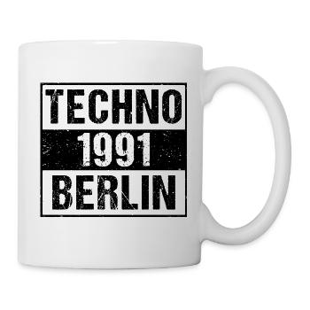Techno Berlin T-Shirt - Tasse - Weiß - Rechts