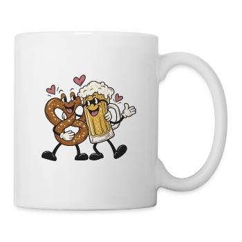 Brezel trifft Bier - Tasse - Weiß - Rechts