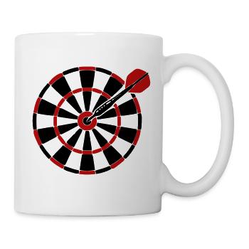 Dartscheibe Pfeil Grafik - Tasse - Weiß - Rechts
