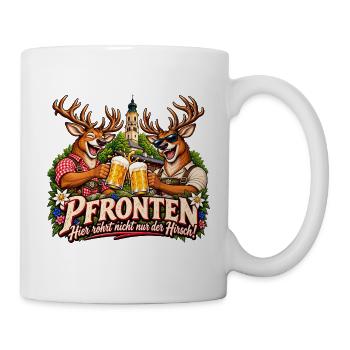 Pfronten - Hirsch-Bierfreude - Tasse - Weiß - Rechts