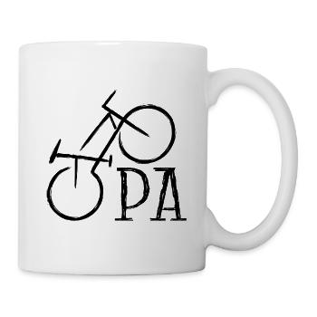 Opa liebt Radfahren – Rennrad & E-Bike Geschenk - Tasse - Weiß - Rechts