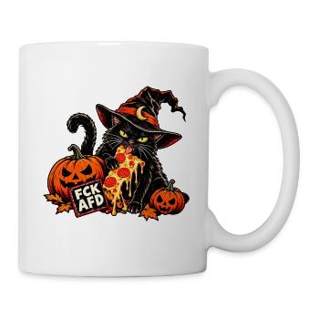 Happy Helloween Katze  - Tasse - Weiß - Rechts