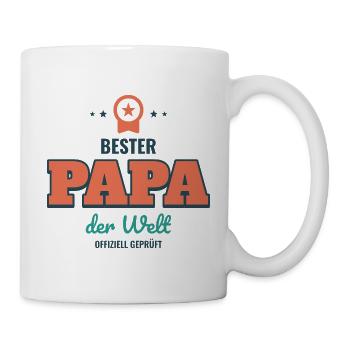 Bester Papa der Welt – offiziell geprüft - Tasse - Weiß - Rechts