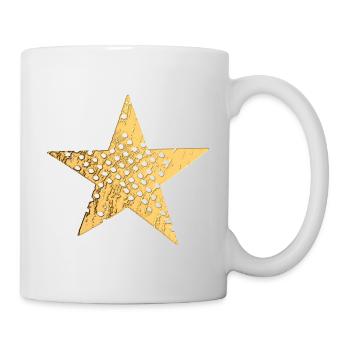 Stern mit Löcher (gold) - Tasse - Weiß - Rechts