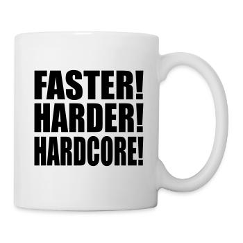 Faster Harder Hardcore FR - Mug blanc - blanc - Droite