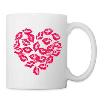 Kissing Lips Heart - Mug blanc - blanc - Droite