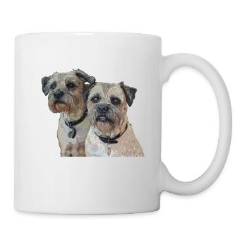 Two Border Terriers - Mug - white - Right