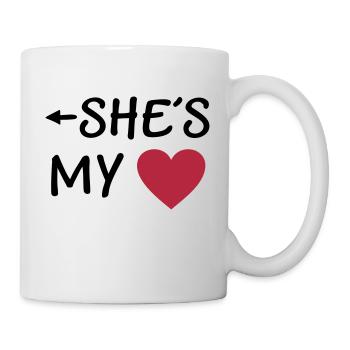 Sie gehört zu mir. Ich liebe meine Freundin Frau - Tasse - Weiß - Rechts
