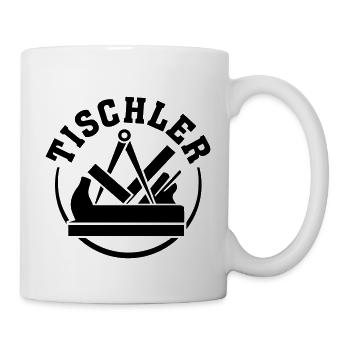 Tischler Schreiner Hobel Zunft Zeichen Symbol - Tasse - Weiß - Rechts