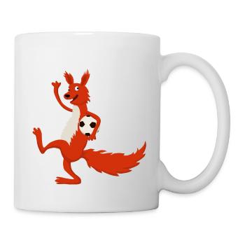 Eichhörnchen Fussball - Tasse - Weiß - Rechts