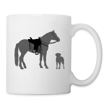 Hund und Pferd - Westernreiter - Tasse - Weiß - Rechts