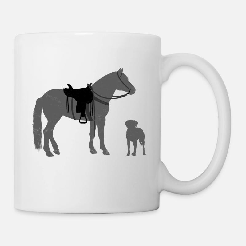 Chien et cheval - Westernreiter - Mug blanc - blanc