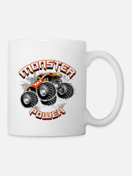 MONSTER POWER TRUCK - TEXTILES ET CADEAUX FAT WHEEL - Mug blanc - blanc