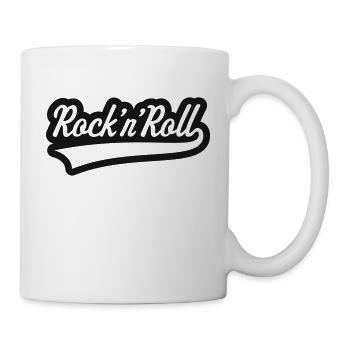 Rock 'n' Roll (Schriftzug / Outline / Black)  - Tasse - Weiß - Rechts