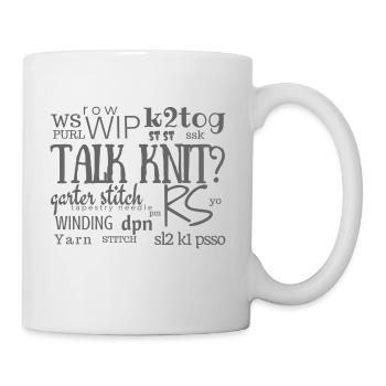 Talk-Knit?, Grau - Tasse - Weiß - Rechts