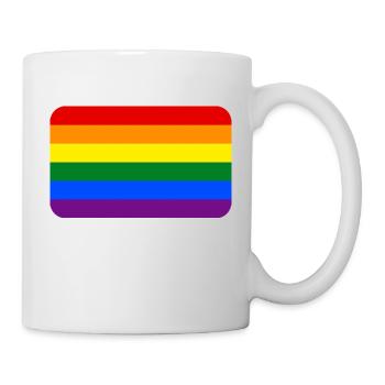 RAINBOW FLAG round corner 400 dpi - Tasse - Weiß - Rechts