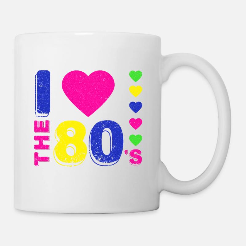 Disco.J'aime les années 80. Style des années 80. Musique des années 80 - Mug blanc - blanc