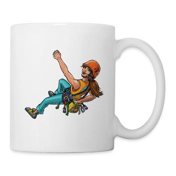 Weiblicher Kletterer (Weiblicher Sportkletterer) 2 - Tasse - Weiß - Rechts