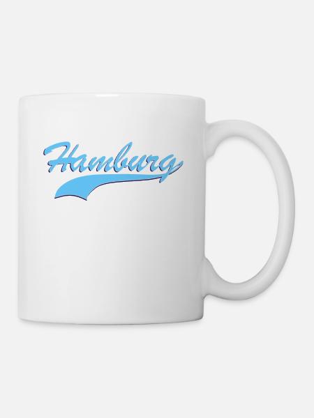 Hamburg Retro Schriftzug - Tasse - Weiß