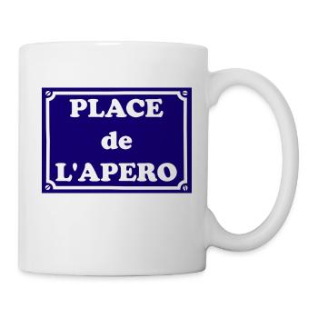 panneau place de l'apéro - Mug blanc - blanc - Droite