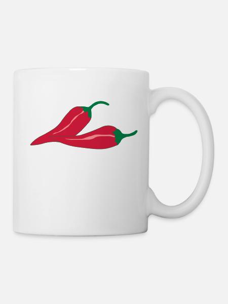 Chilli Chilischote scharf - Tasse - Weiß