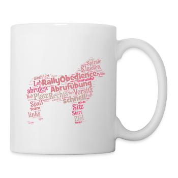 Rally Obedience Wordcloud Border Collie / Aussi - Tasse - Weiß - Rechts