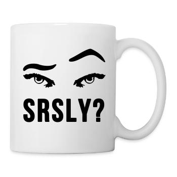 Seriously Seriously skeptical eyebrow gift - Mug - white - Right