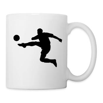 Footballeurs tirant - Mug blanc - blanc - Droite