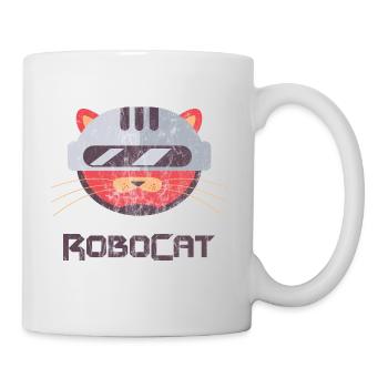 ROBOCAT - Katzen Kater Roboter Comicfigur Geschenk - Mug - white - Right