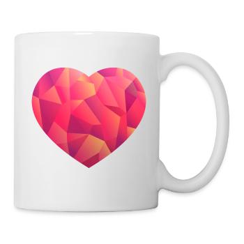Herz pink - Tasse - Weiß - Rechts