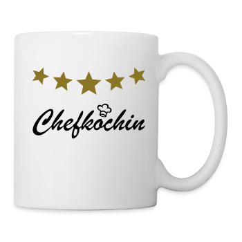 5 Sterne Köchin Koch Kochmütze gesundes kochen - Tasse - Weiß - Rechts