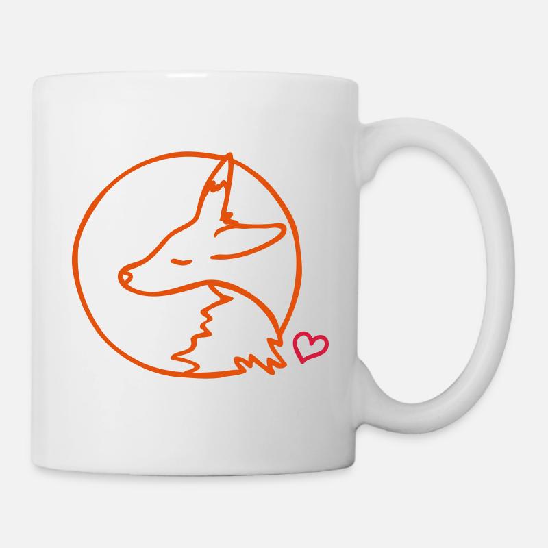 Schlafender Fuchs - Tasse - Weiß