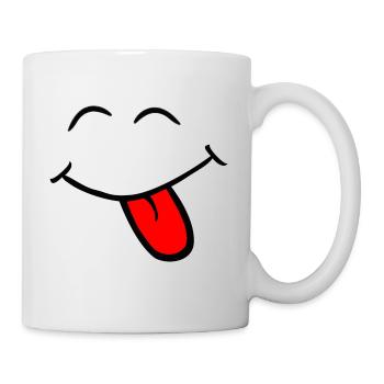 Bouh ! Smiley qui tire la langue - Mug blanc - blanc - Droite