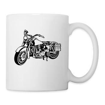 Chopper motorcycle 10_black - Mug - white - Right