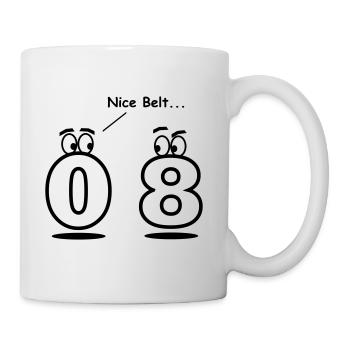 Schöner Gürtel - Tasse - Weiß - Rechts