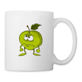 pomme verte Grim visage - Mug blanc - blanc - Droite