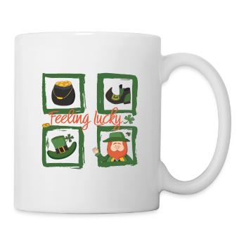 Être heureux - se sentir chanceux St. Patricks jour - Mug blanc - blanc - Droite