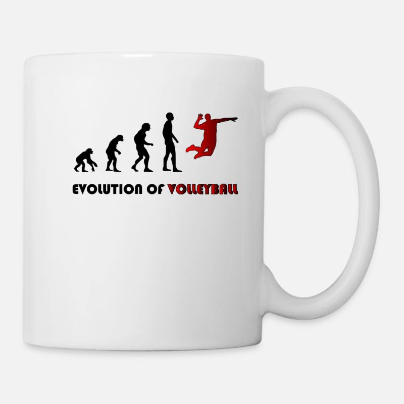 Evolution of Volleyball - Tasse - Weiß