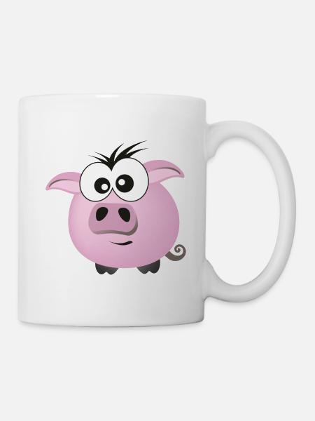 Schweinchen - Tasse - Weiß