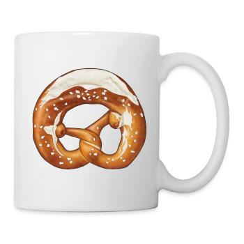 Brezel Breze Laugenbreze Illustration Cartoon - Tasse - Weiß - Rechts