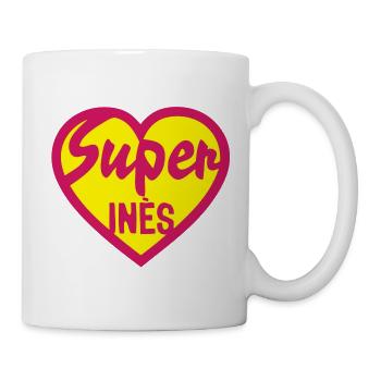Herz Herz Super ines - Tasse - Weiß - Rechts