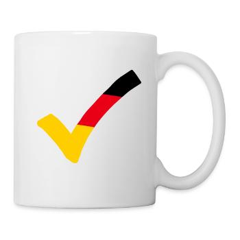 Haken Deutschland schwarz-rot-gold Check BRD - Tasse - Weiß - Rechts