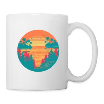 Tropischer Sonnenuntergang - Tasse - Weiß - Rechts