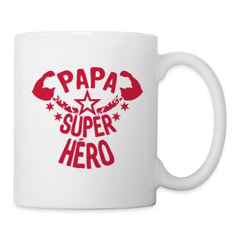 papa super hero etoile muscle bras stars - Mug blanc - blanc - Droite
