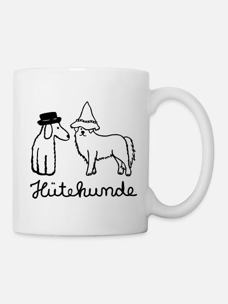 Hütehunde Hunde mit Hut - Tasse - Weiß